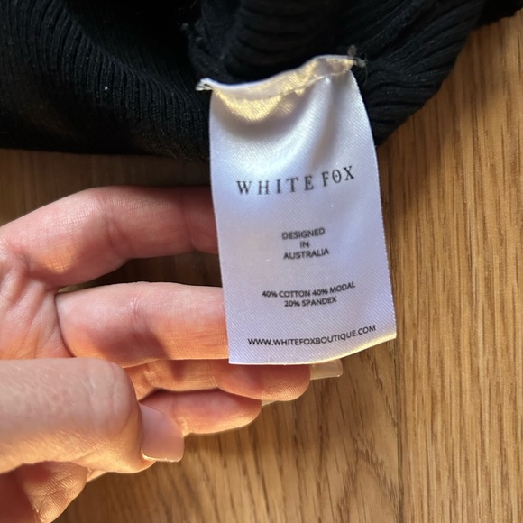 White Fox Off-Shoulder Black Dress - Picture 7 of 7